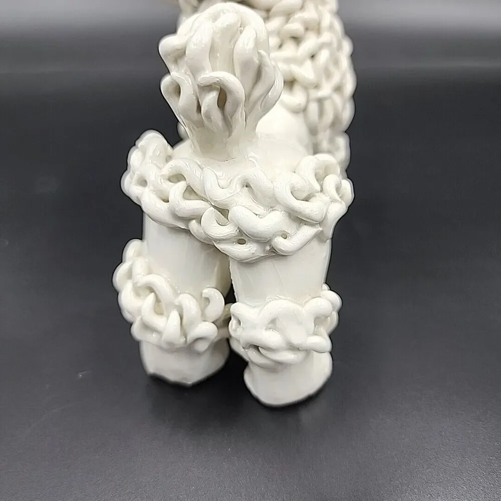 VTG Spaghetti Art French Female Poodle Dog Ceramic MCM Italy Anthropomorphic